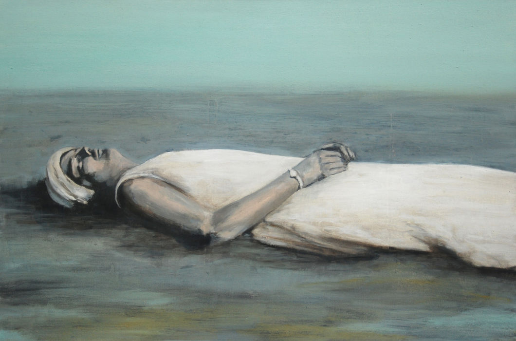 Woman on a beach (Blue/Grey)